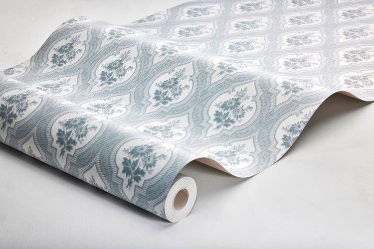 Borastapeter Tapete Barockmuster Graublau - 53 cm x 10.05 m - 660269