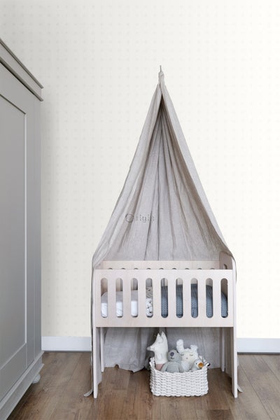 Origin Wallcoverings Tapete kleine Sterne Weiß und Silber - 53 cm x 10.05 m - 346828