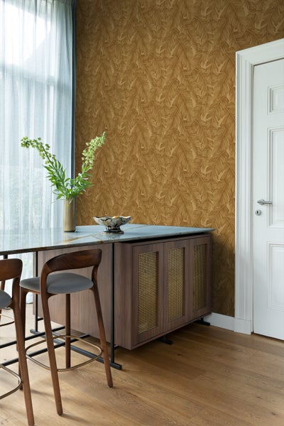 Origin Wallcoverings Tapete Palmblätter Ockergelb - 50 x 900 cm - 347891