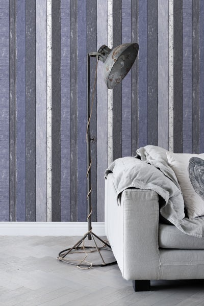 ESTAhome Tapete Holzoptik Blau - 53 cm x 10.05 m - 138251