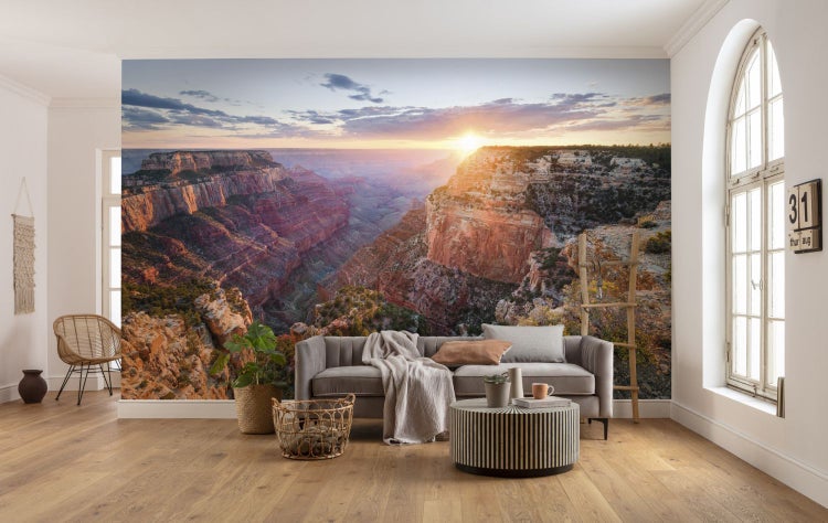 Wohnraum mit Fototapete Grand Canyon bei Sonnenaufgang