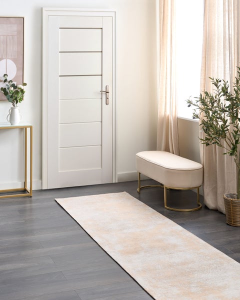 Teppich BEYKOZ Beige 80 x 300 cm Baumwolle