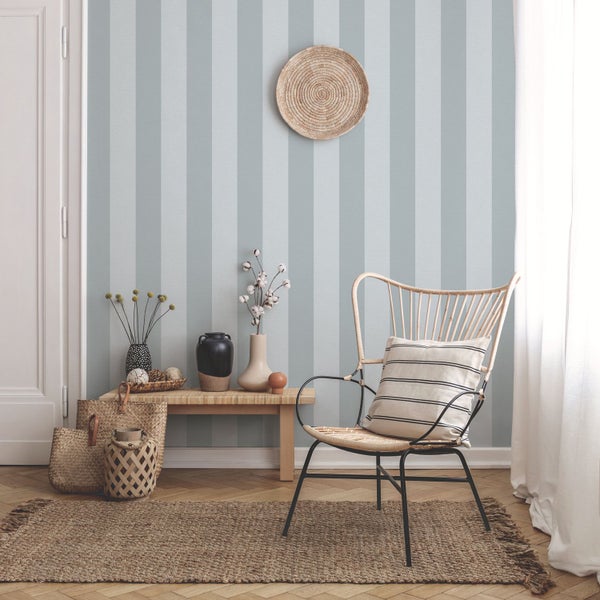 Sanders und Sanders Tapete Streifen Blau und Hellblau - 53 cm x 10.05 m - 640690