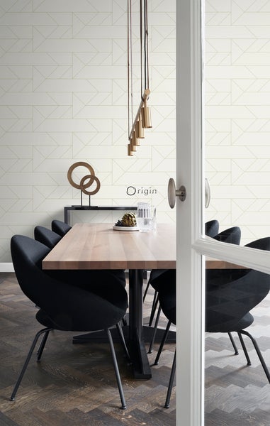 Origin Wallcoverings Tapete grafische Linien Beige und Gold - 53 cm x 10.05 m - 347720