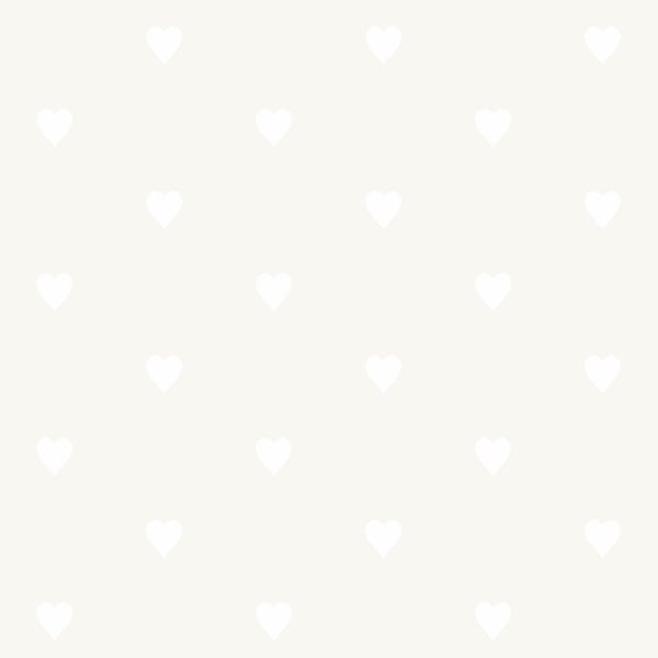 Origin Wallcoverings Tapete Herzchen Warmgrau und Weiß - 53 cm x 10.05 m - 347704