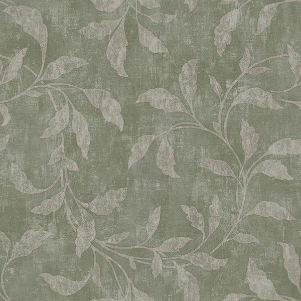 Borastapeter Tapete Blätter Graugrün - 53 cm x 10.05 m - 660276