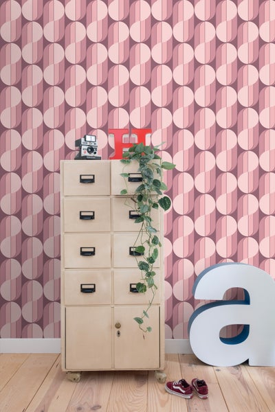 ESTAhome Tapete Retro-Ornamente Lila - 50 x 900 cm - 131587
