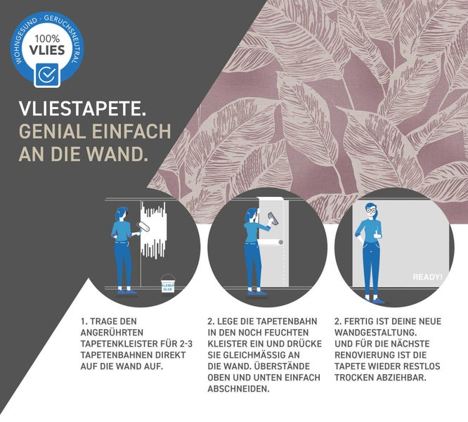 Anleitung zum Anbringen von Vliestapeten an der Wand