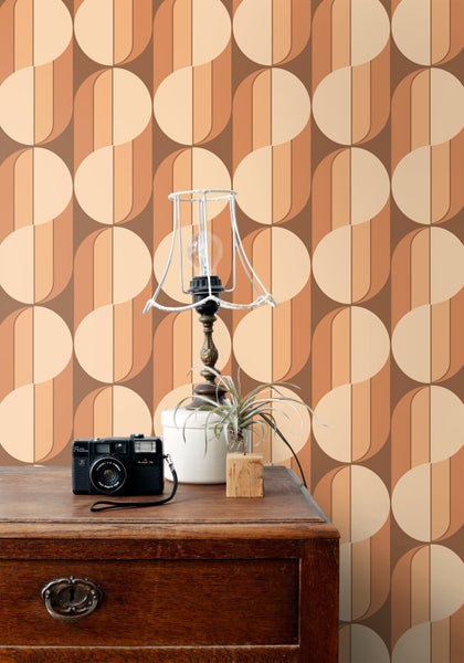 ESTAhome Tapete Retro-Ornamente Terrakotta - 50 x 900 cm - 131590