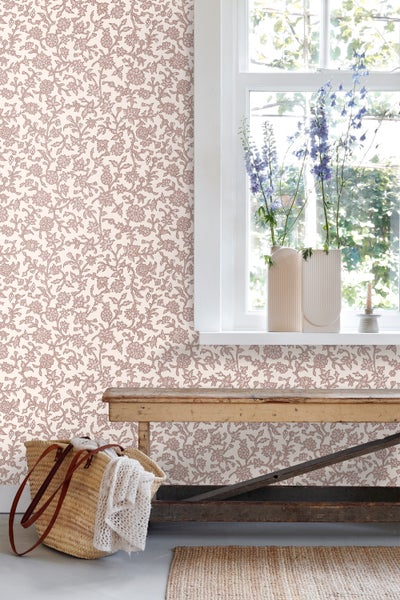 ESTAhome Tapete Blumenmuster Lila - 50 x 900 cm - 131522