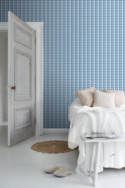 Borastapeter Tapete Blätter Graublau - 53 cm x 10.05 m - 660681