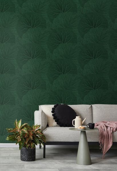 Walls4You Tapete tropische Blätter Dunkelgrün - 53 cm x 10.05 m - 935306