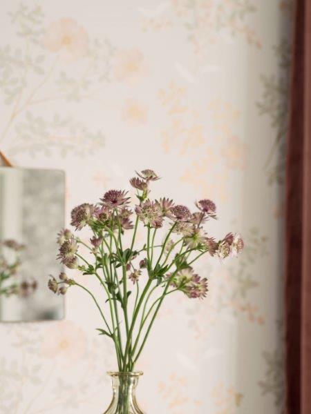 Borastapeter Tapete Blumen Beige - 53 cm x 10.05 m - 660436