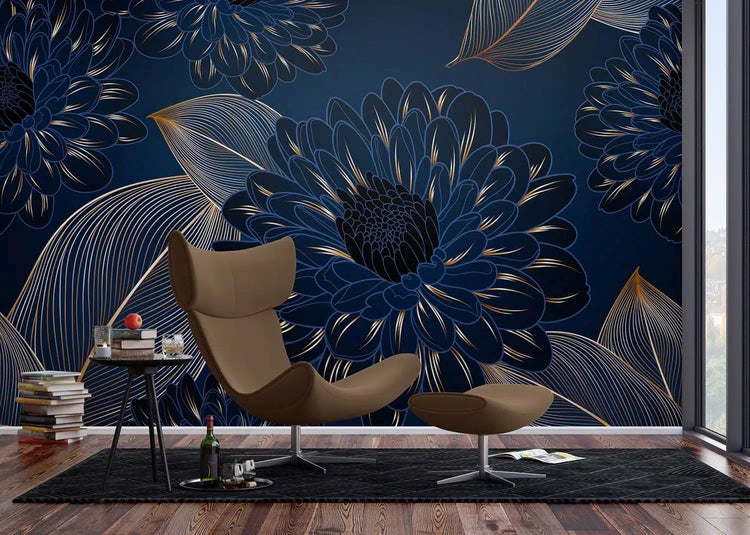 Raumansicht mit Glasschiebetür und Designelementen