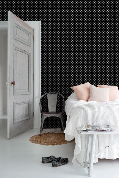 ESTAhome Tapete Punkte Schwarz und Weiß - 53 cm x 10.05 m - 138501