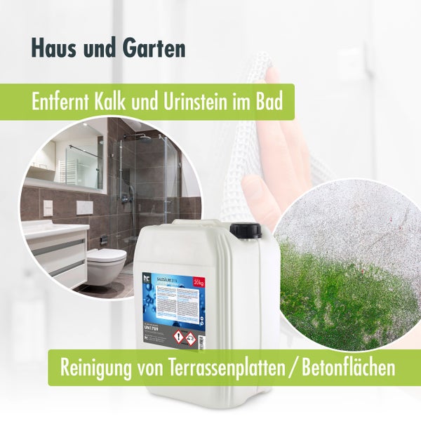 Anwendungsbeispiele für Bad- und Terrassenreinigung mit Salzsäure