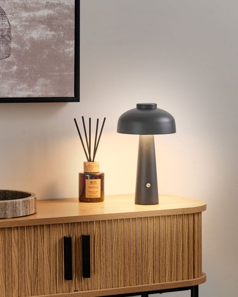 Kabellose LED Tischlampe AGUSAN mit Dimmer Metall Schwarz