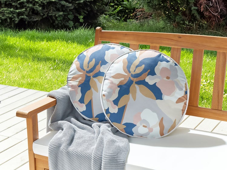 Gartenkissen 2er Set VEREZZI 40 x 40 cm Bunt Blumenmuster