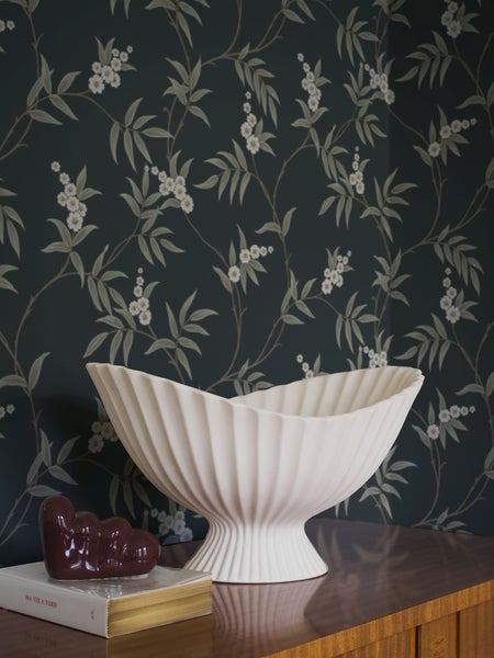 Borastapeter Tapete Blumen Dunkelblau und Grün - 53 cm x 10.05 m - 662654