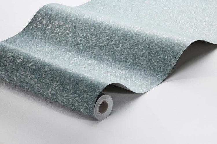 Borastapeter Tapete Blätter Graublau - 53 cm x 10.05 m - 660952
