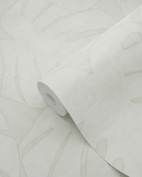 ESTAhome Tapete Monstera-Blätter Beige - 53 cm x 10.05 m - 139002