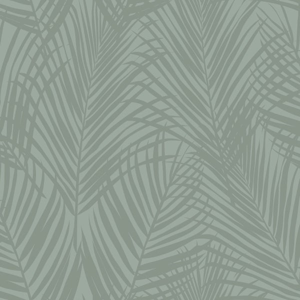 Origin Wallcoverings Tapete Palmenblätter Graugrün - 53 cm x 10.05 m - 347709