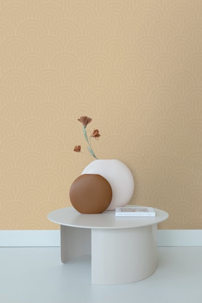 ESTAhome Tapete Art Decó Muster Beigebraun - 50 x 900 cm - 139778