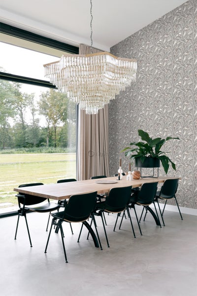 Origin Wallcoverings Tapete Palmblätter Kieselgrau - 53 cm x 10.05 m - 347439