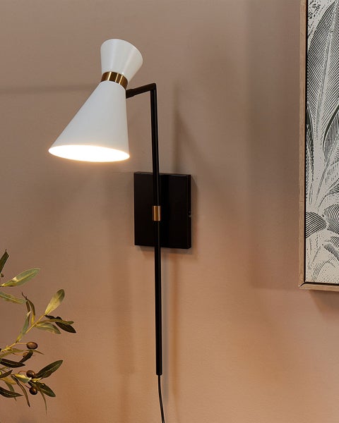 Wandlampe MELAWI verstellbar Metall Weiß