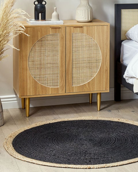 Teppich MENEMEN Schwarz ø 120 cm Jute
