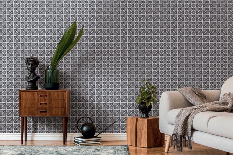 Tapetenrolle mit geometrischem Muster