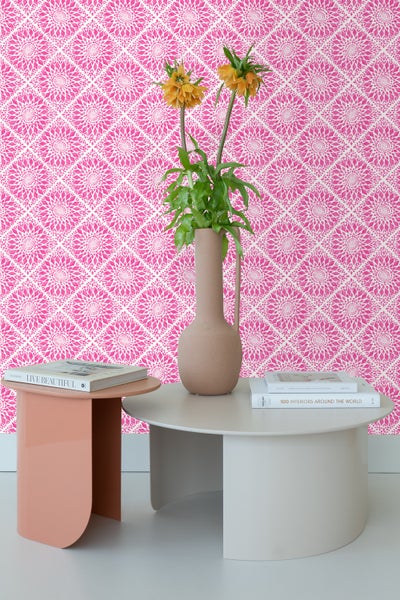 ESTAhome Tapete Fliesenmuster Rosa - 53 cm x 10.05 m - 148610