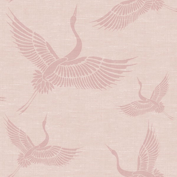 Origin Wallcoverings Tapete Kraniche Altrosa - 53 cm x 10.05 m - 347757
