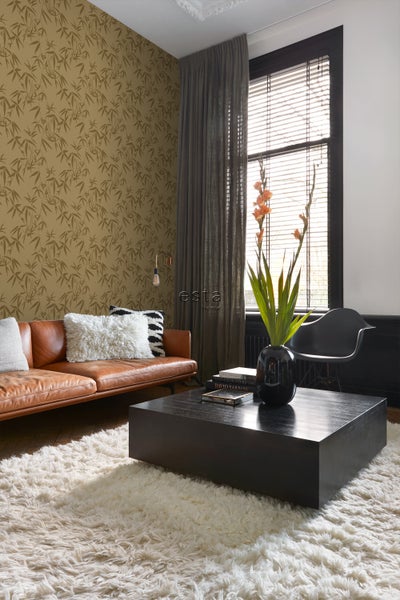 ESTAhome Tapete Bambusblätter Ockergelb - 50 x 900 cm - 139298