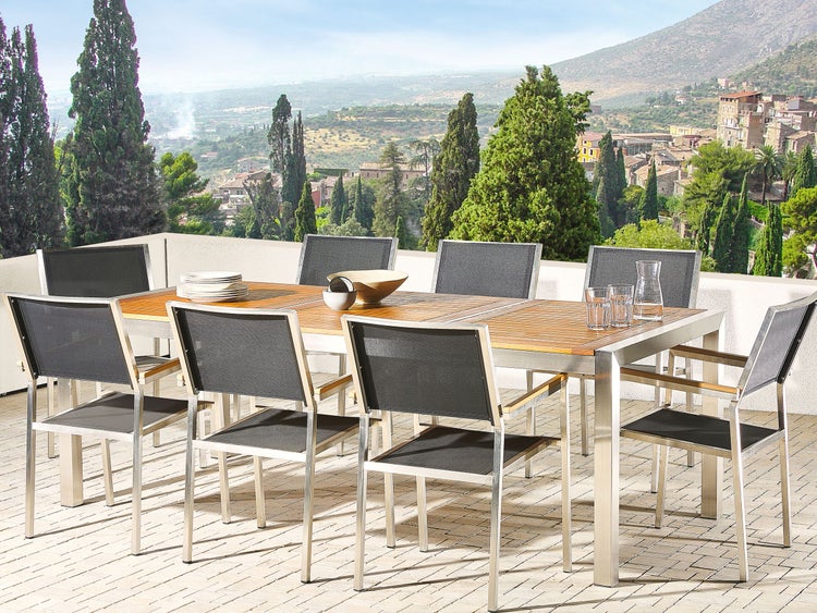 Gartentisch GROSSETO 220 cm 100 cm Eukalyptusholz Braun