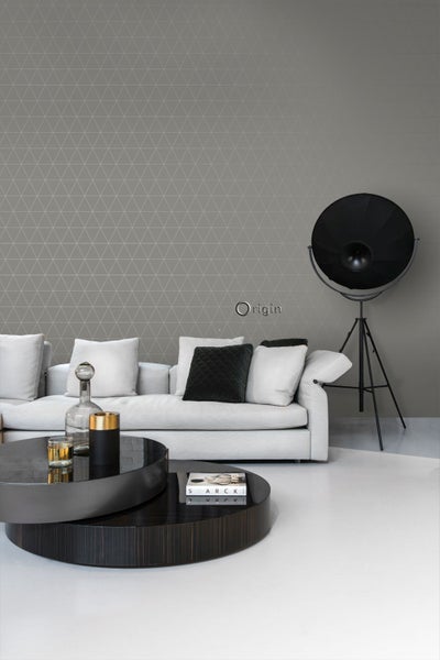 Origin Wallcoverings Tapete grafische Dreiecke Grau - 53 cm x 10.05 m - 347716