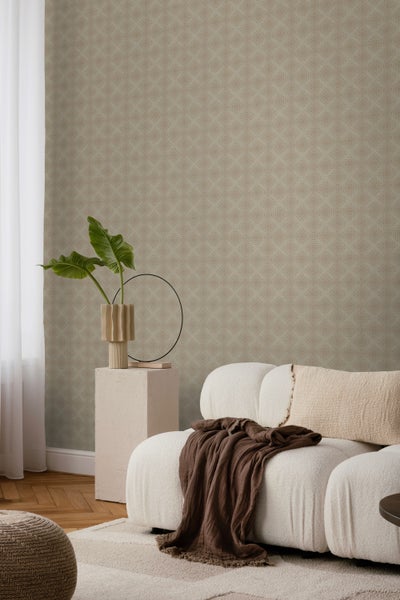 Borastapeter Tapete Fliesenmuster Beige - 53 cm x 10.05 m - 660308