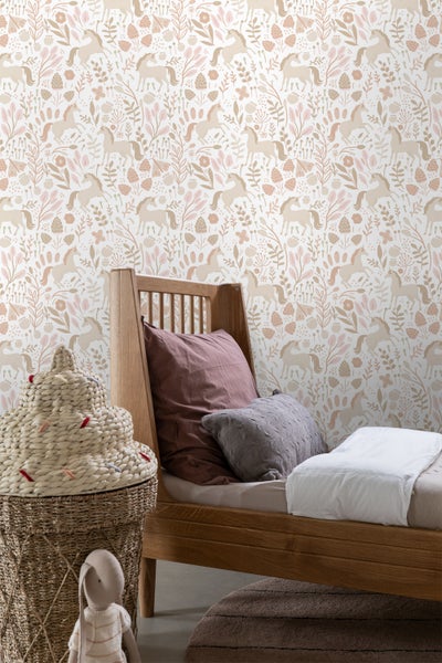 ESTAhome Tapete Einhörner Beige - 0.53 x 10.05 m - 139873