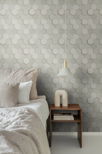 Origin Wallcoverings Tapete 3D Wabenmuster Hellgrau - 53 cm x 10.05 m - 347850