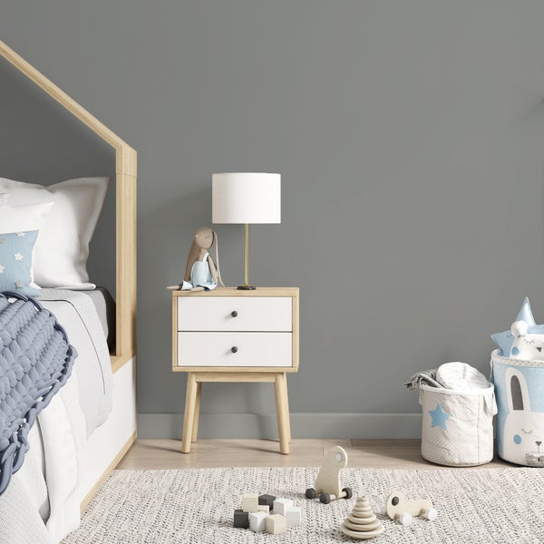 MissPompadour Wandfarbe Kinderzimmer Grau und Achtsam 2,5L mit hoher Deckkraft - geruchsneutrale, spritzfreie Kreidefarbe - atmungsaktiv, wasserbasiert, VOC-frei - LittlePomp