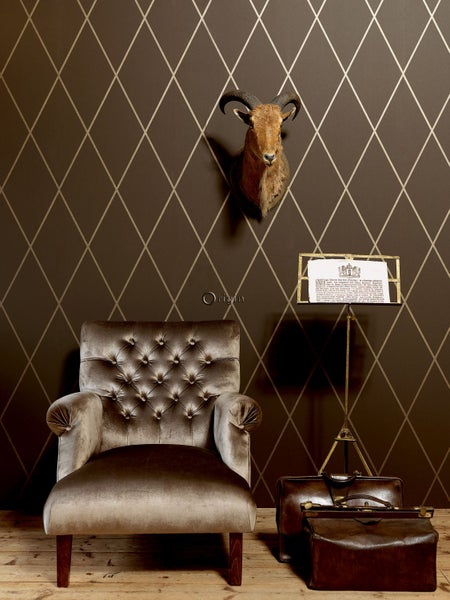 Origin Wallcoverings Tapete Karomuster Braun und Bronze - 53 cm x 10,05 m - 345717