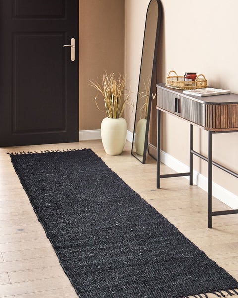 Teppich SINANKOY Schwarz 80 x 300 cm Jute