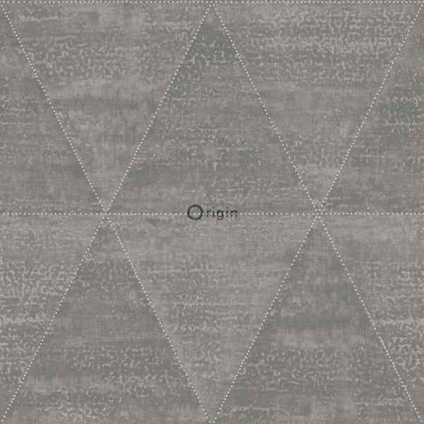 Origin Wallcoverings Tapete verwitterte Metalldreiecke Industriegrau - 53 cm x 10.05 m - 337603