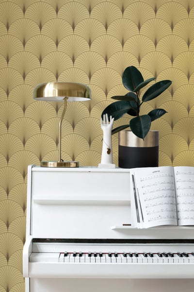 ESTAhome Tapete Art Decó Muster Gold - 53 cm x 10.05 m - 139782