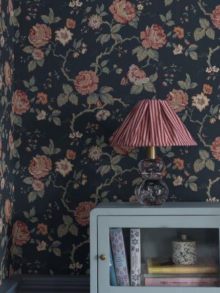 Borastapeter Tapete Blumen Graublau - 49 cm x 10.05 m - 660581