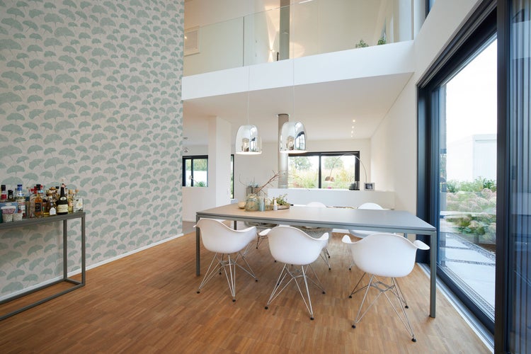 Tapetenrolle mit Ginkgo-Blatt-Muster