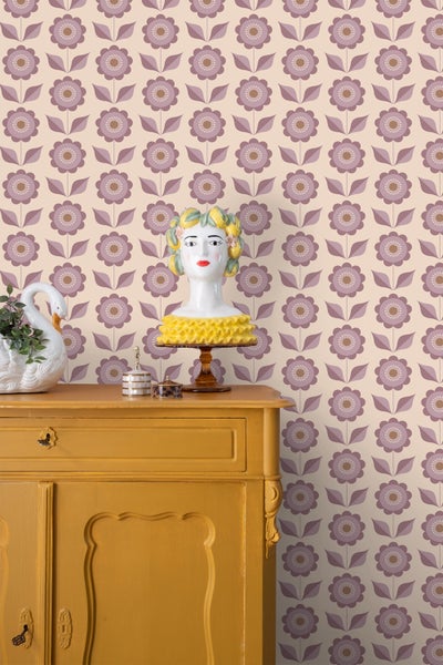 ESTAhome Tapete Blumen Lila - 50 x 900 cm - 130980