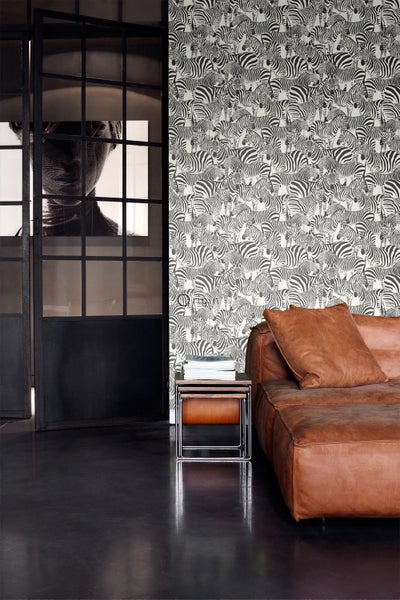 Origin Wallcoverings Tapete Zebras Schwarz und Weiß - 53 cm x 10.05 m - 347453