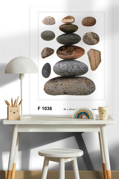 Dekoratives Poster mit Steinen, Größe 85 x 65 cm