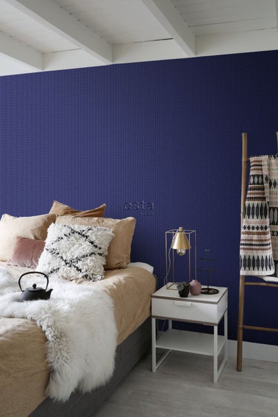 ESTAhome Tapete Stickmuster Blau - 53 cm x 10.05 m - 138134